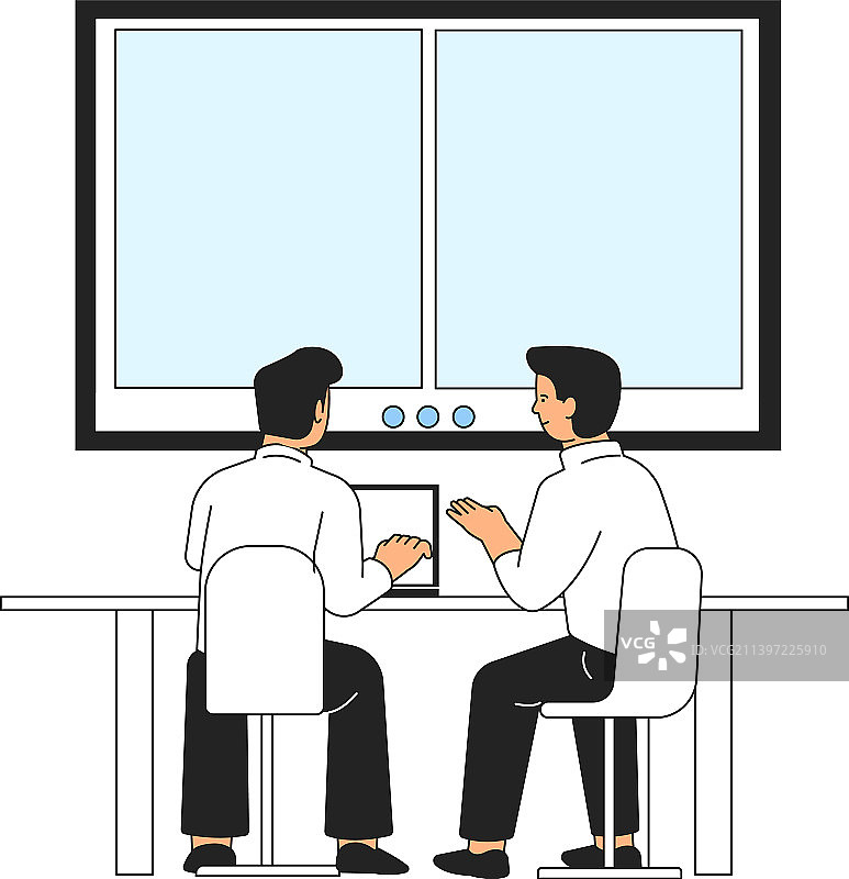 团队合作概念：同事讨论工作图片素材