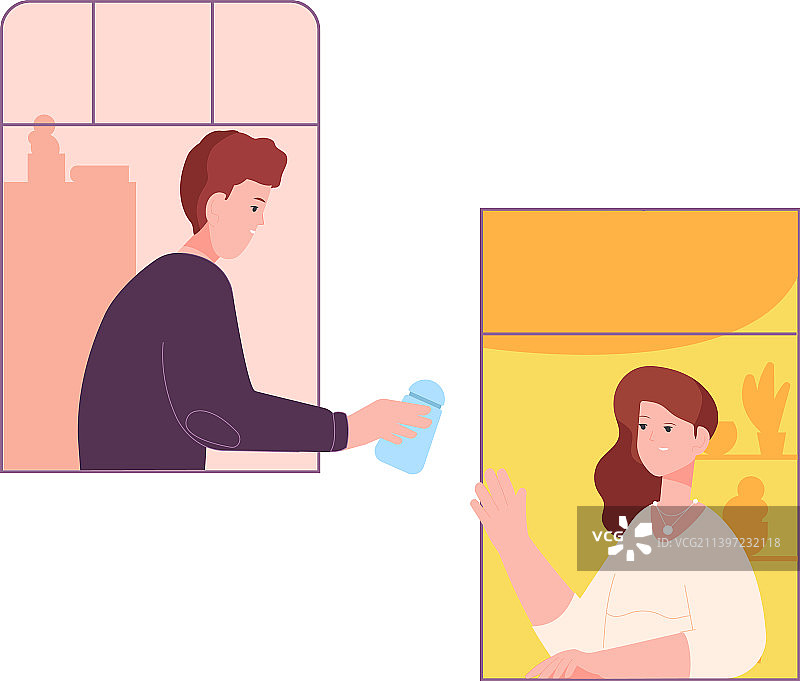 男人和女人互相帮助图片素材