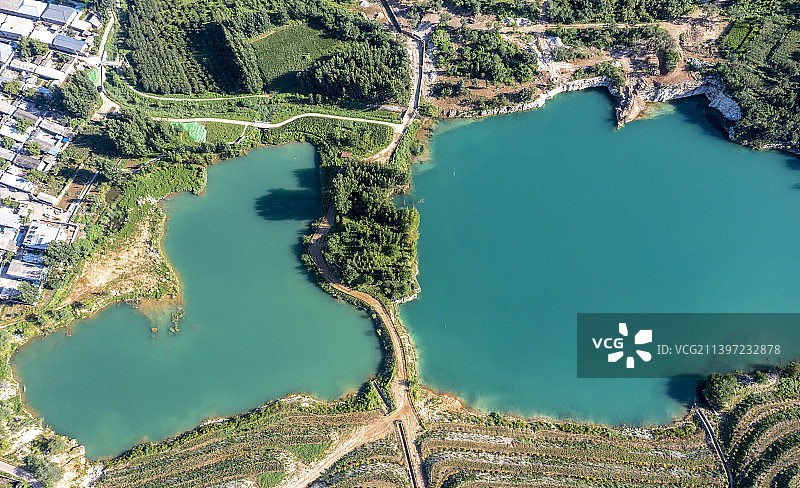 北京房山区高庄村在建矿区公园图片素材