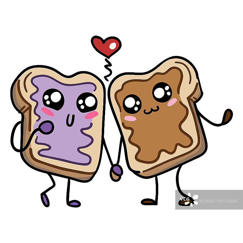 高品质花生酱果酱三明治图片素材