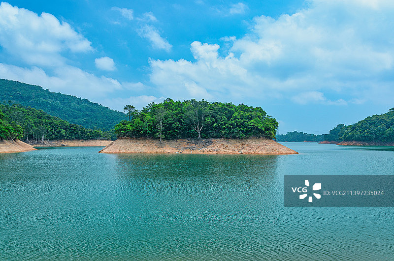 香港城门水塘郊野公园湖泊自然风光图片素材