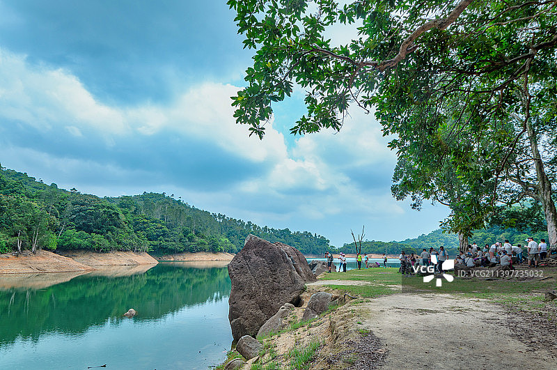 香港城门水塘郊野公园湖泊自然风光图片素材