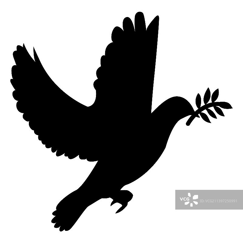 飞翔的和平鸽剪影图片素材