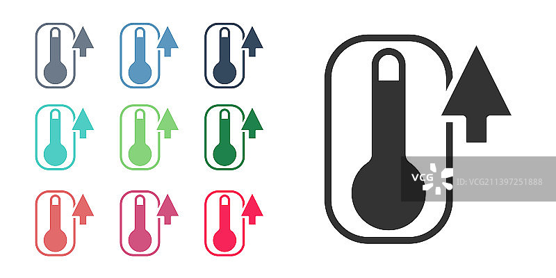 黑色气象温度计测量热量和图片素材