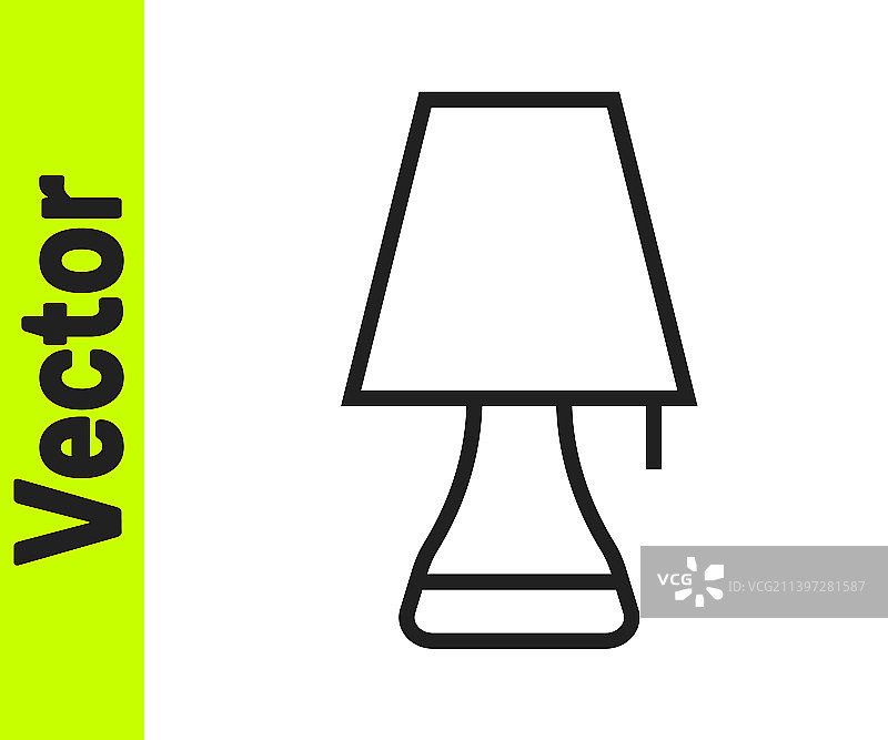 白色背景上的黑色台灯图标图片素材