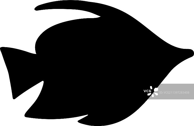 黑色鱼剪影图片素材