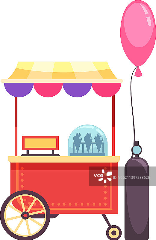 游乐园冰淇淋摊位图片素材
