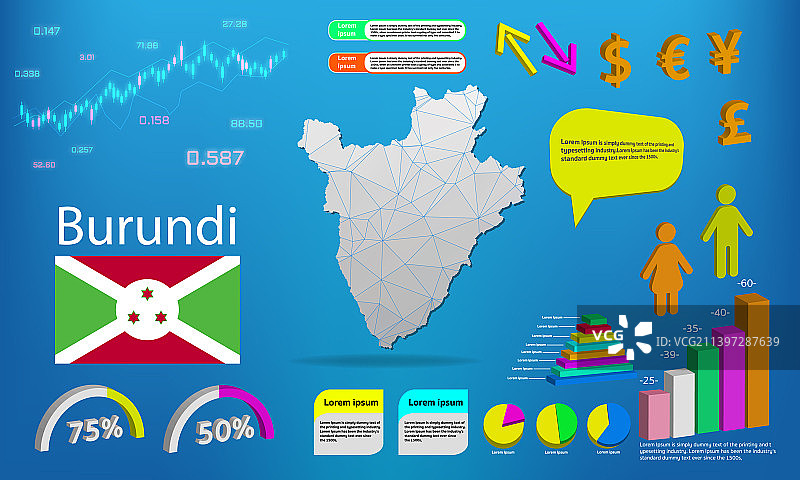 布隆迪地图信息图表符号图片素材