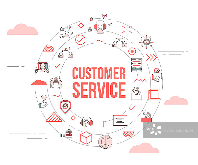 带图标的客户服务概念模版图片素材