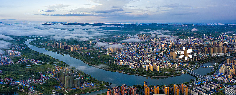 红安一河两岸图片素材