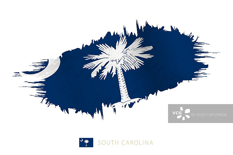 南卡罗来纳州的彩绘笔触旗帜图片素材