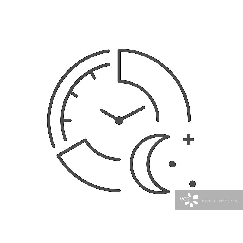 夜晚时间轮廓图标图片素材