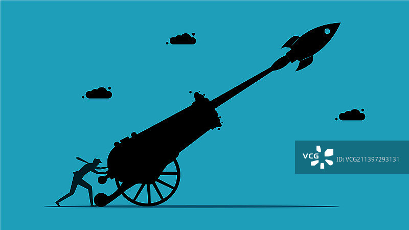 商务人士创业剪影图片素材