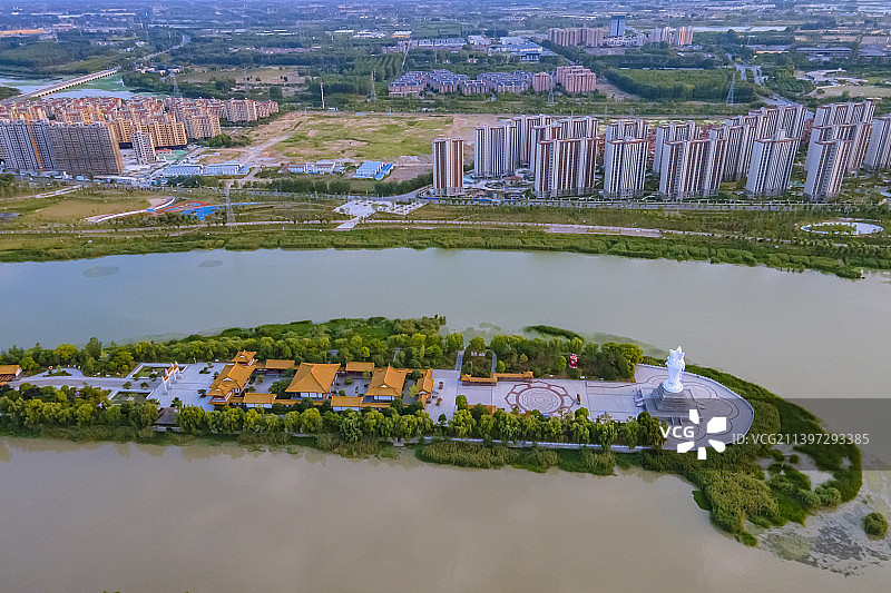航拍泗阳大运河妈祖文化园图片素材
