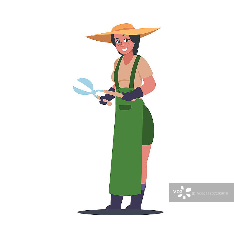 田间劳作的卡通农民图片素材