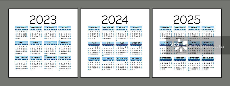 2023-2025年方形日历图片素材