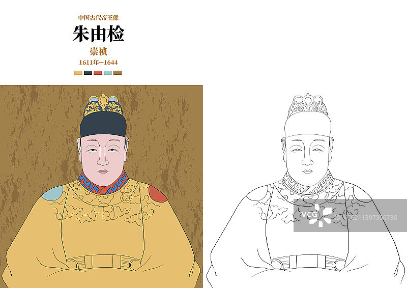 中国古代帝王像图片素材