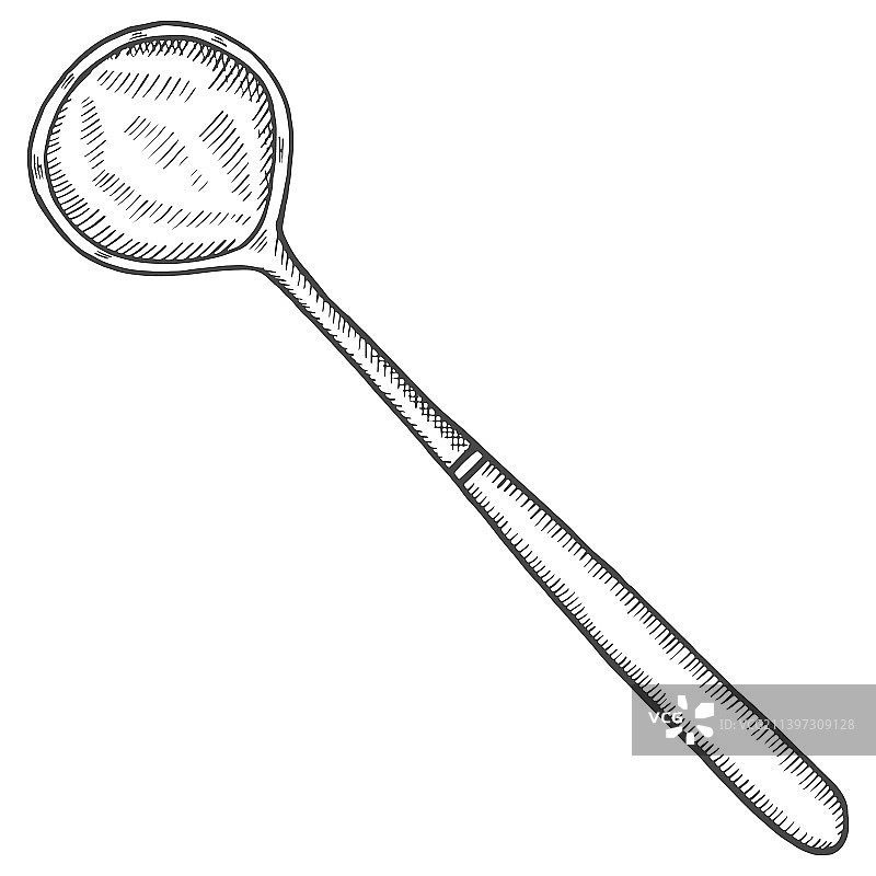 汤勺厨房用具涂鸦手绘图图片素材