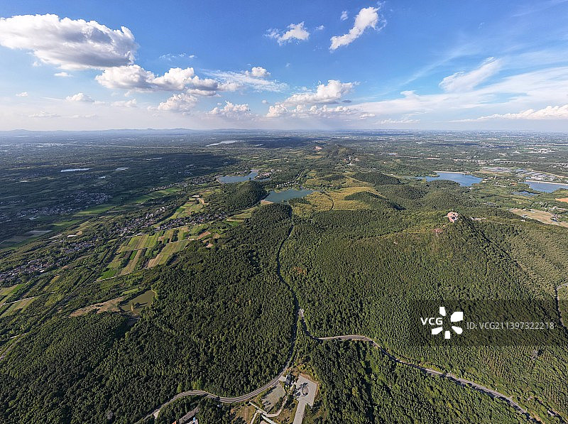 航拍广角茅山风景区图片素材