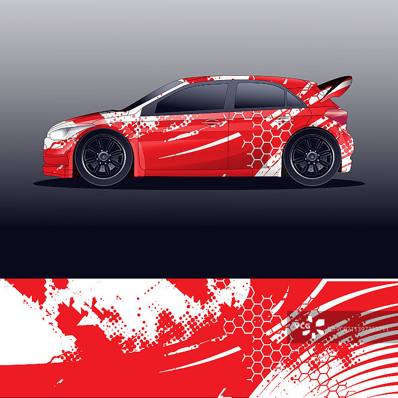 拉力赛汽车贴花图形包装图片素材