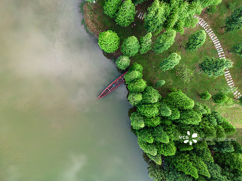 云南昆明海东湿地公园航拍视角图片素材