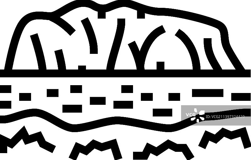 乌鲁鲁山线条图标图片素材