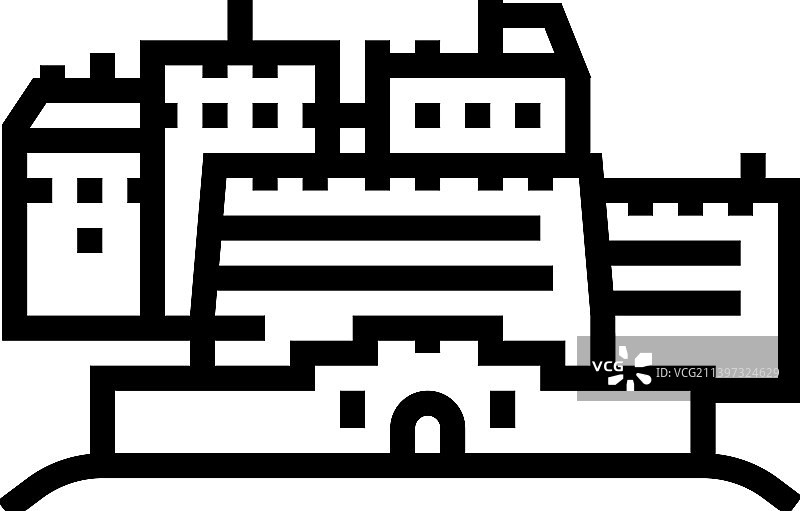 爱丁堡城堡线条图标图片素材