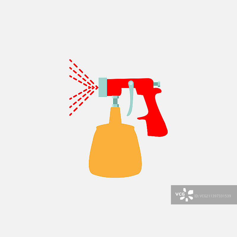 喷涂机油漆施工扁平设计图片素材