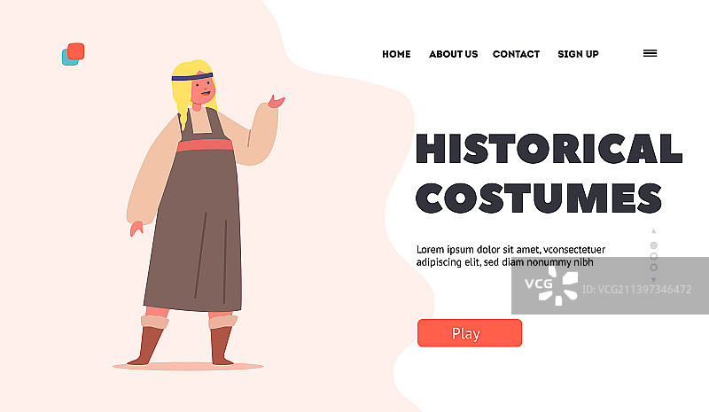 历史服饰着陆页模板图片素材