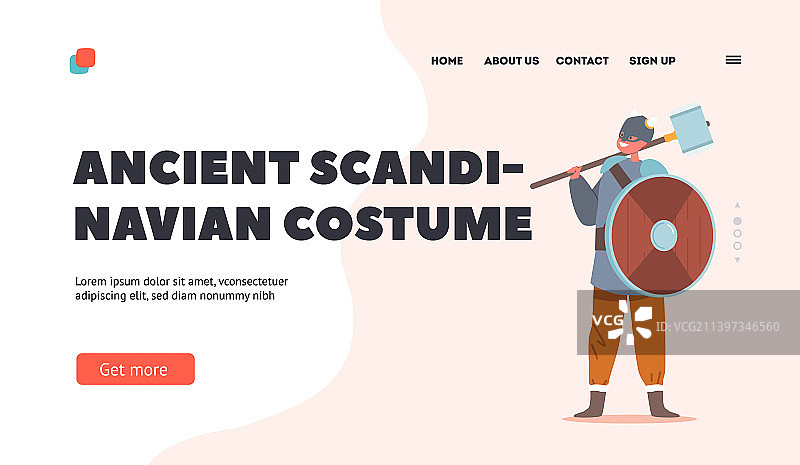 古代斯堪的纳维亚服饰登录页模板图片素材