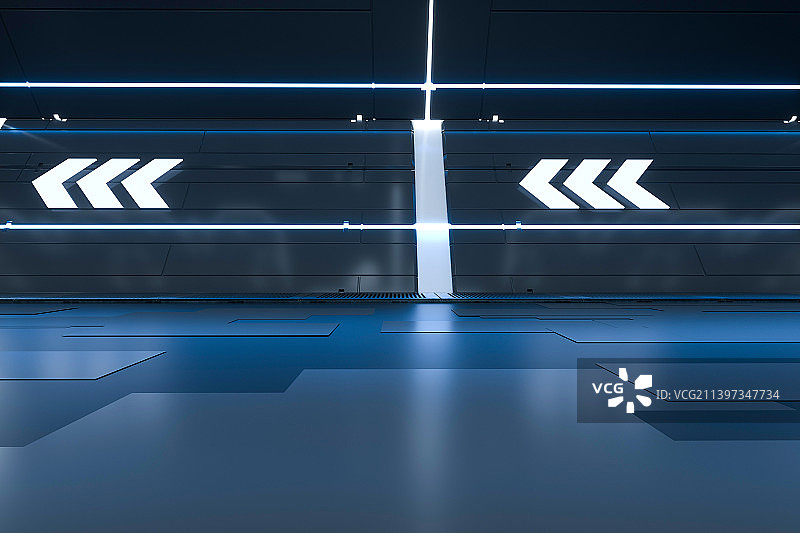 三维渲染科幻太空舱室内场景图片素材