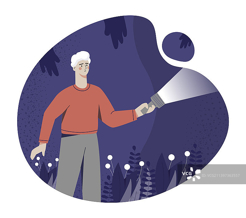 拿着手电筒的男人图片素材