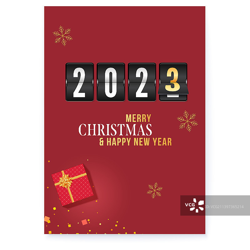 红色背景上的2023倒计时数字图片素材
