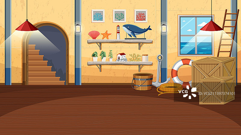 海滨别墅内景图片素材