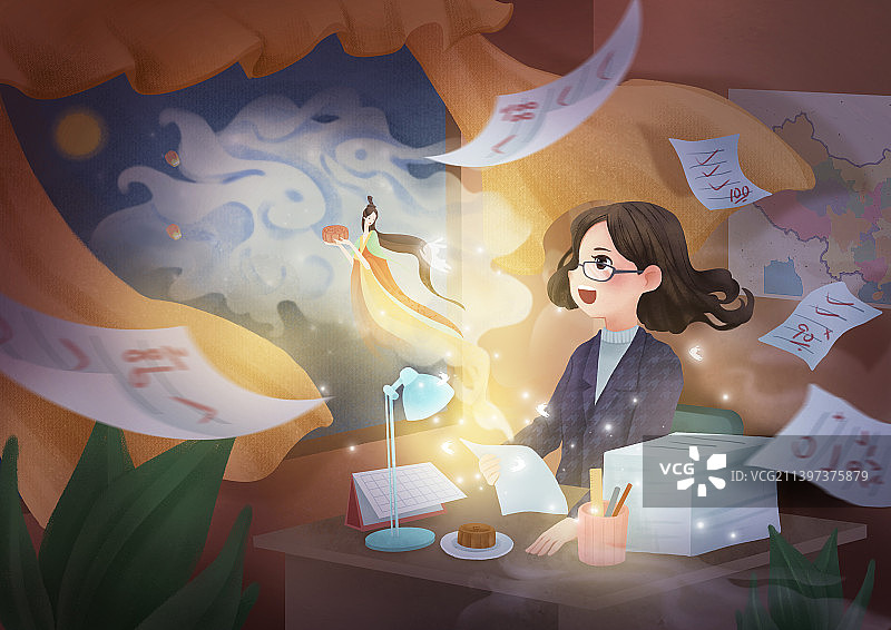 教师节遇上中秋图片素材