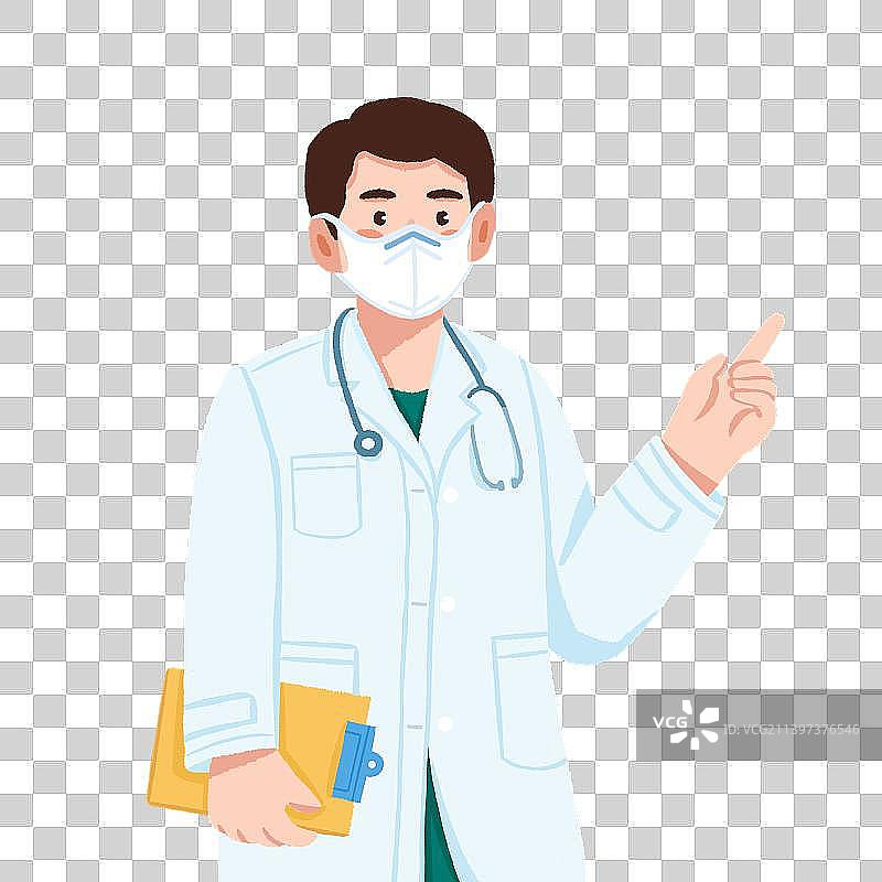 戴着口罩的医生做手势展示图片素材