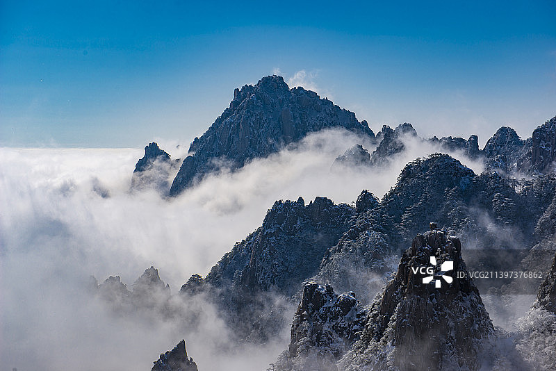 黄山白鹅岭云海图片素材