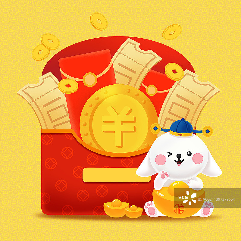 理财投资，付款，赚钱，储存，兔子抱着元宝图片素材