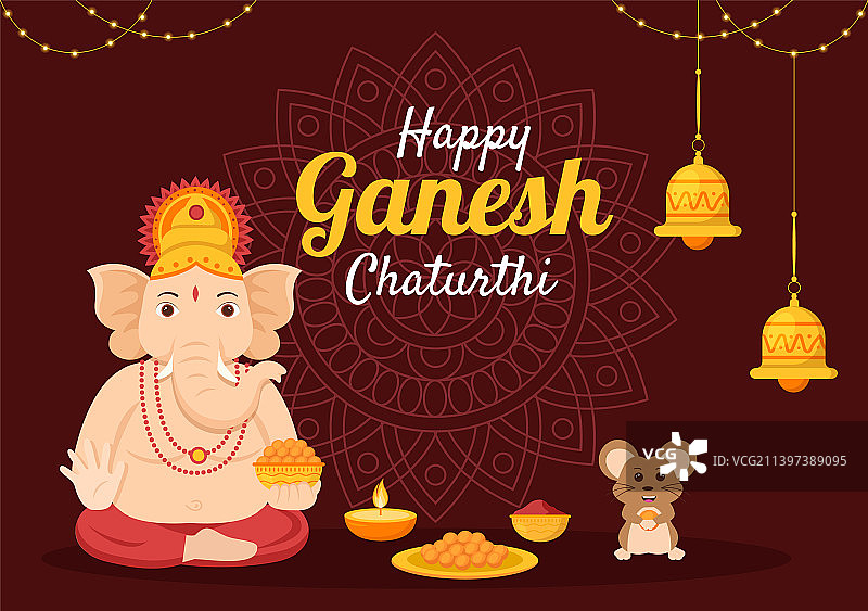 印度快乐象头神节图片素材