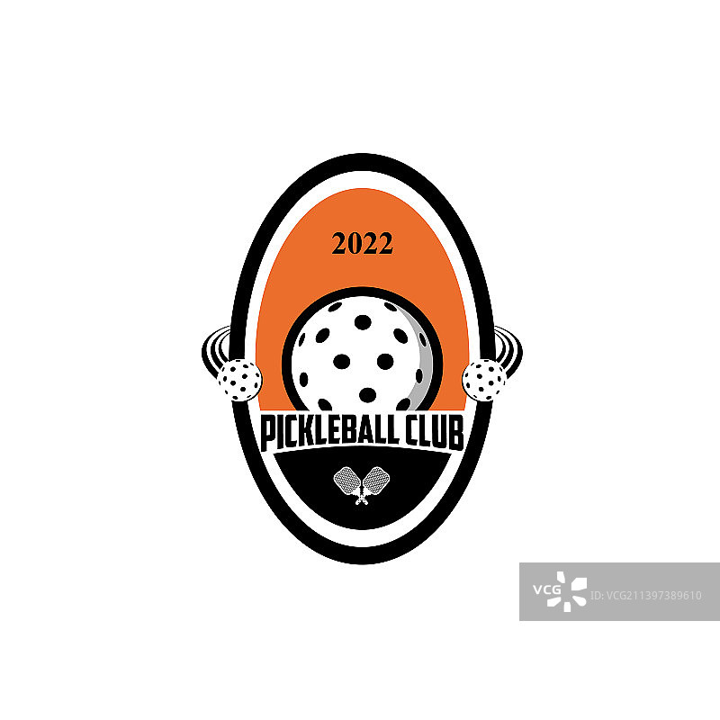 椭圆匹克球社区徽标图片素材