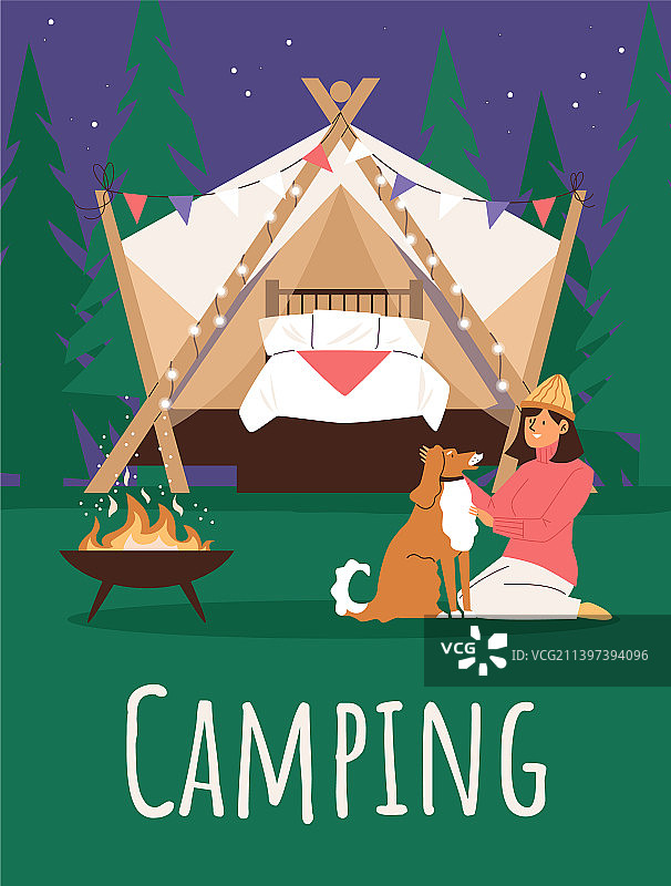 露营休闲广告banner或海报图片素材