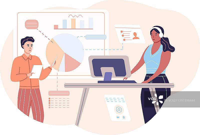 年轻男人在商务场合展示进度报告图片素材