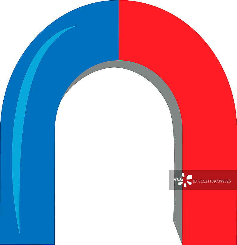 马蹄磁铁半扁平颜色对象图片素材