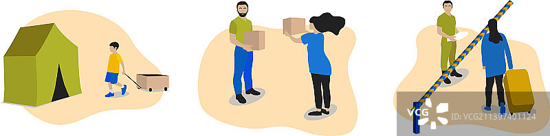 难民、移民和志愿者图片素材