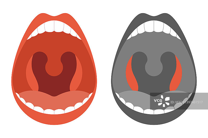 扁桃体卡通简约图标图片素材