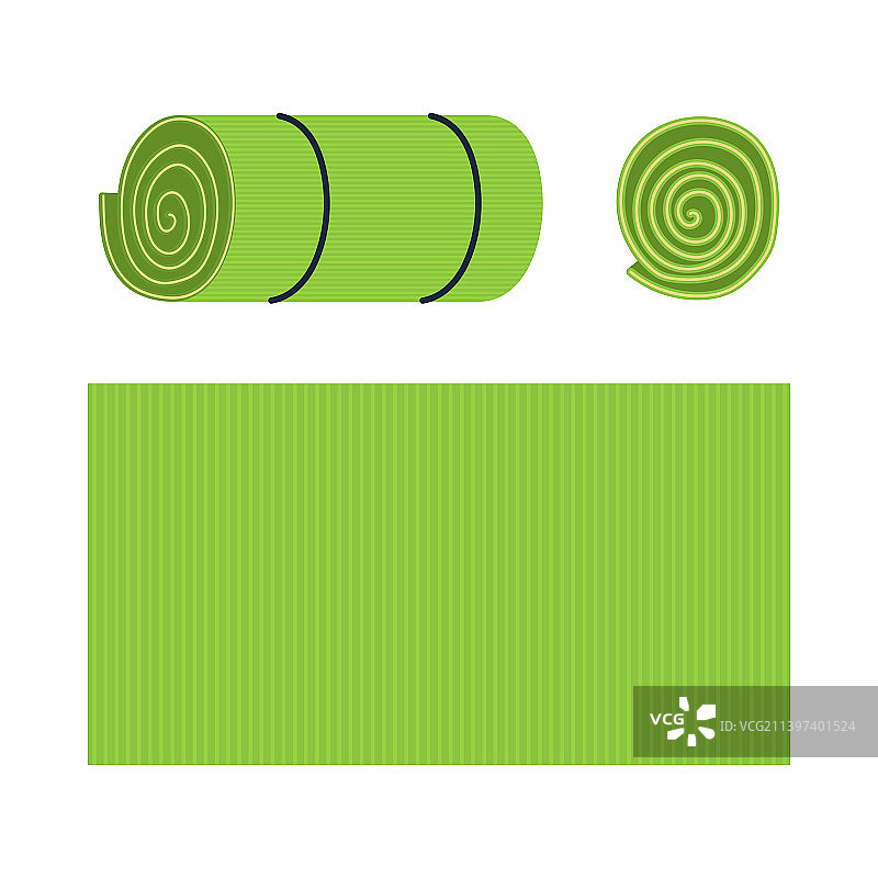 瑜伽垫卡通套装图片素材