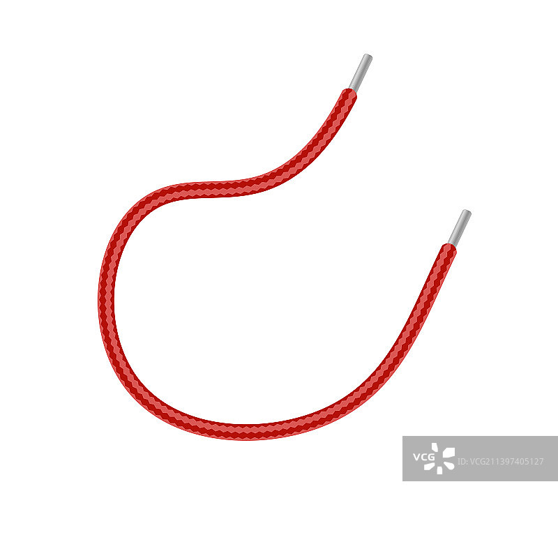 带灰色尖端的红色鞋带图片素材