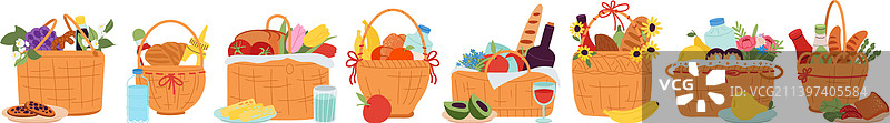 卡通野餐篮合集图片素材