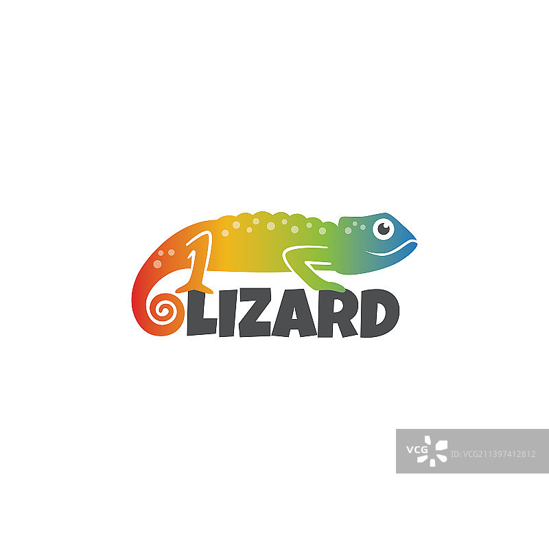 彩色蜥蜴Logo设计图片素材