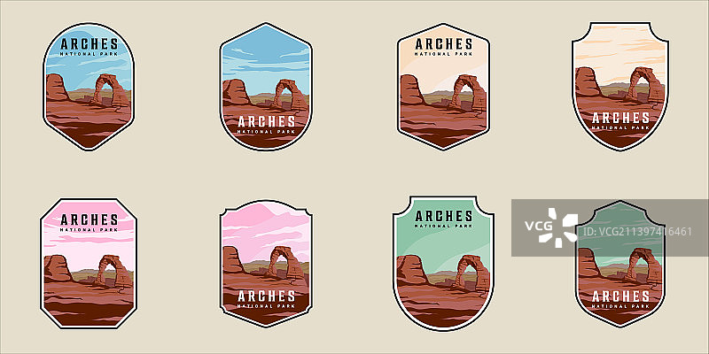 国家公园拱门标志模板合集图片素材